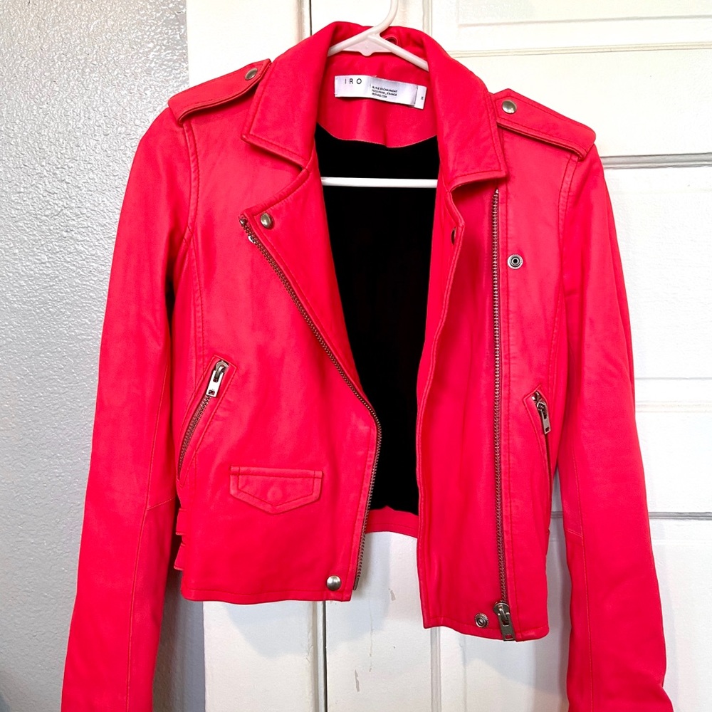 IRO- Hot Pink Leather Jacket